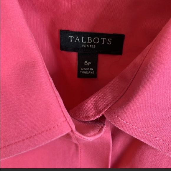 NWOT TALBOTS Petites Top Button Down Muted Pink Sleeveless 6P. - Picture 4 of 4
